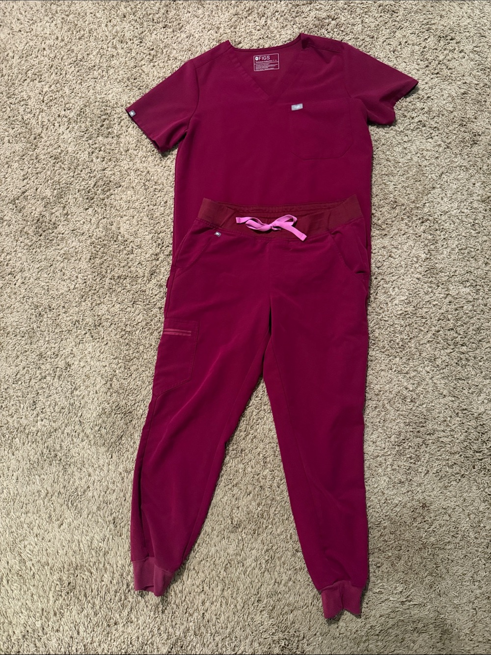 Figs Women's Scrub Set Dark Magenta